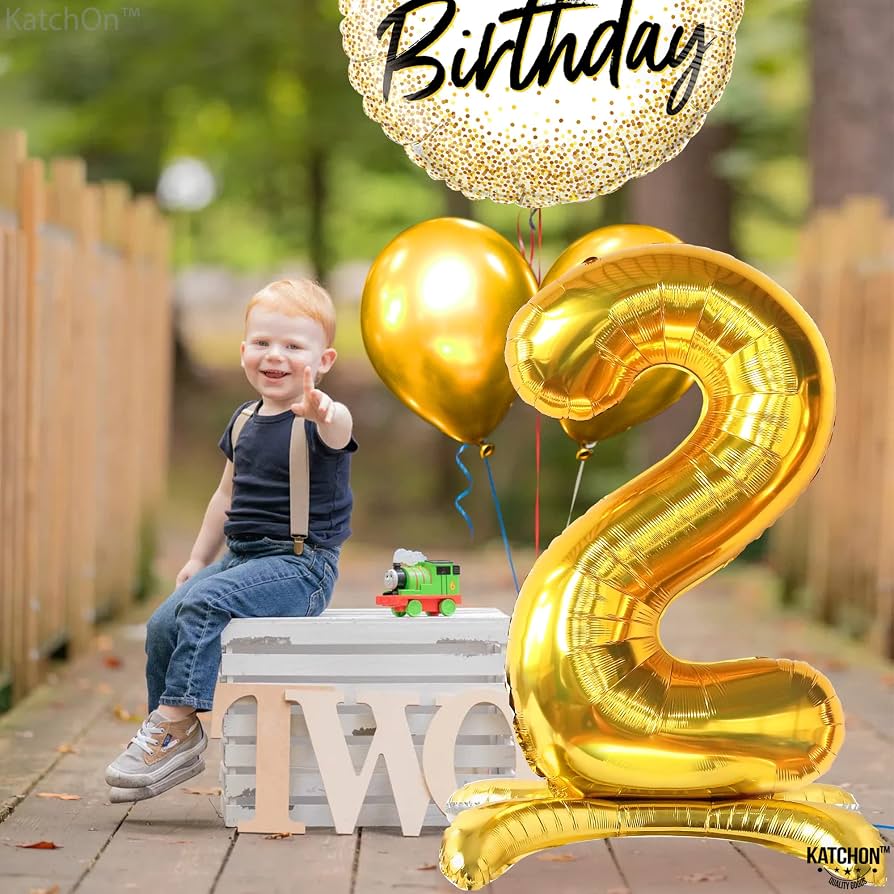 Standing Balloon Number 2 Gold 28"