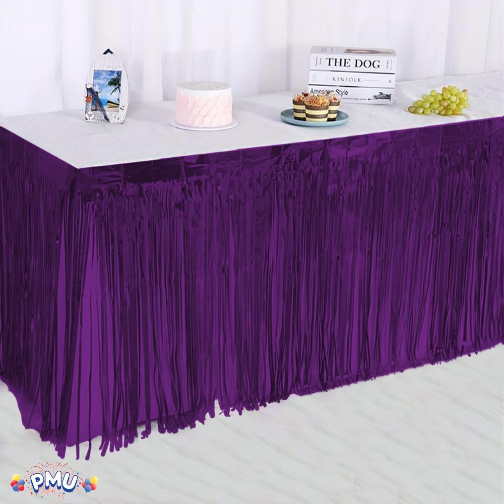 Tinsel Table Skirt-Purple