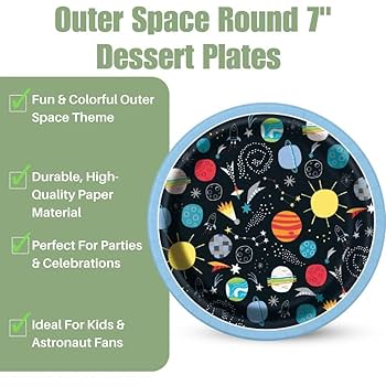 Outer Space Plates 7" 8pcs