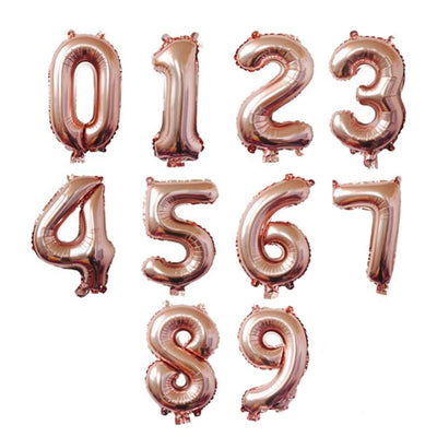 Number Foil Balloons 16" Rose Gold