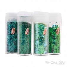 Set Confetti Glitter Verde 4pcs