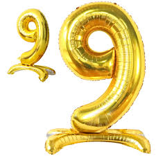 Numeral Balloon With Stand Gold   #9