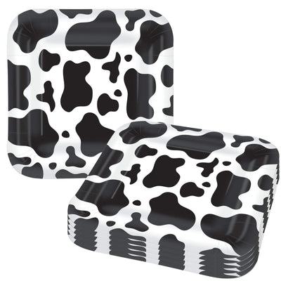 Cow Print Plates 7" 8pcs