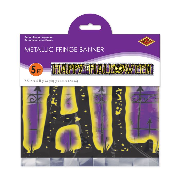 Metallic Happy Halloween Fringe Banner 5ft