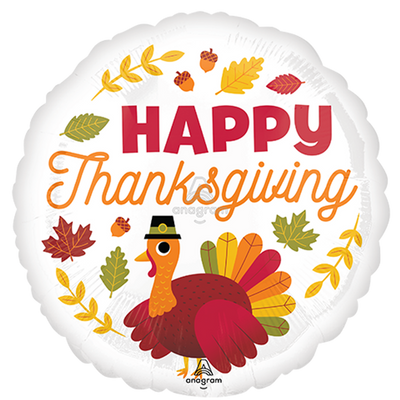 Happy Thanksgiving Pilgrim Foil Balloon 18"