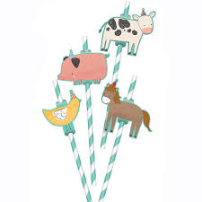 Barnyard Birthday Straws 12pcs