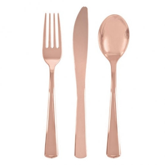 Rose Gold Foil Cutlery 18pcs