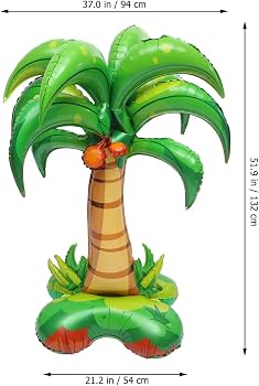 Standing Palm Tree Foil Mylar Balloon 37"