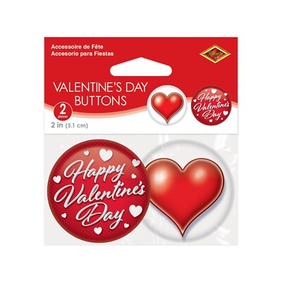 Valentine's Day Buttons 2pcs