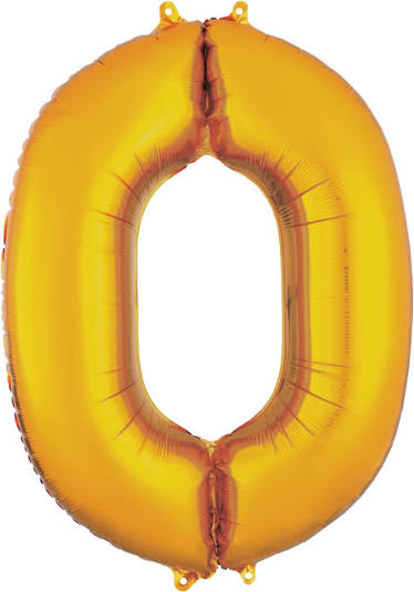 Number Gold Supershape Foil Balloon 34"