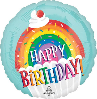 Rainbow Sprinkle Birthday Foil Balloons 18"
