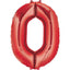 Number Red Supershape Foil Balloon 34"