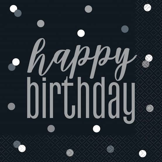 Birthday Glitz Black Napkins 16pcs