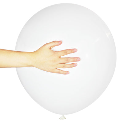 Browny Latex Balloons 18" White 6pcs