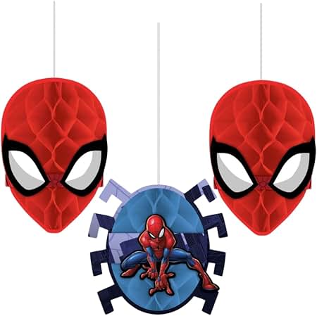 Spiderman Webbed Wonder Honeycomb Decorations 3pcs