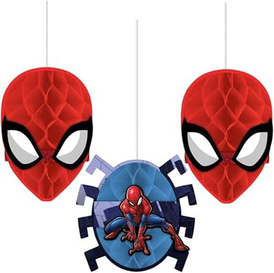 Spiderman Webbed Wonder Honeycomb Decorations 3pcs