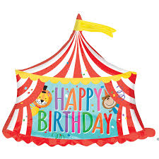 Circus Tent Happy Birthday Foil Balloon 28"
