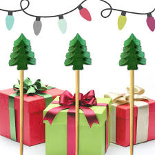 Christmas Trees Bamboo Pick
