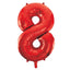 Number Red Supershape Foil Balloon 34"