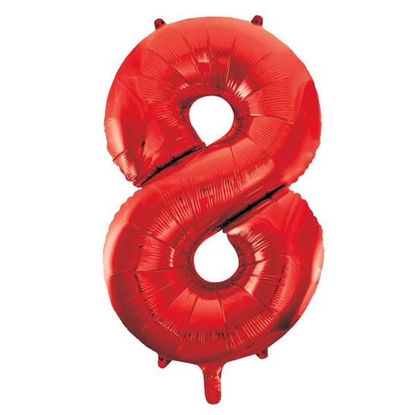 Number Red Supershape Foil Balloon 34"