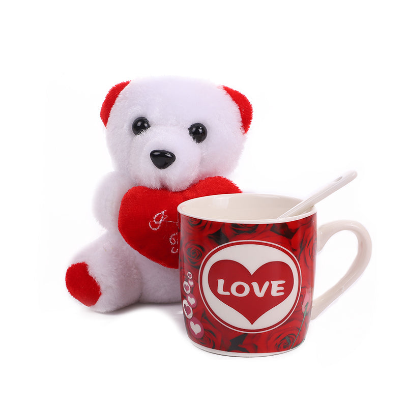 Mug, Spoon, White Bear 5" Gift Set