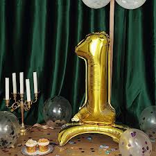 Numeral Balloon With Stand Gold #1