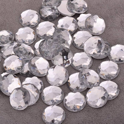 Rhinestone Redonda Silver 12mm 50pcs