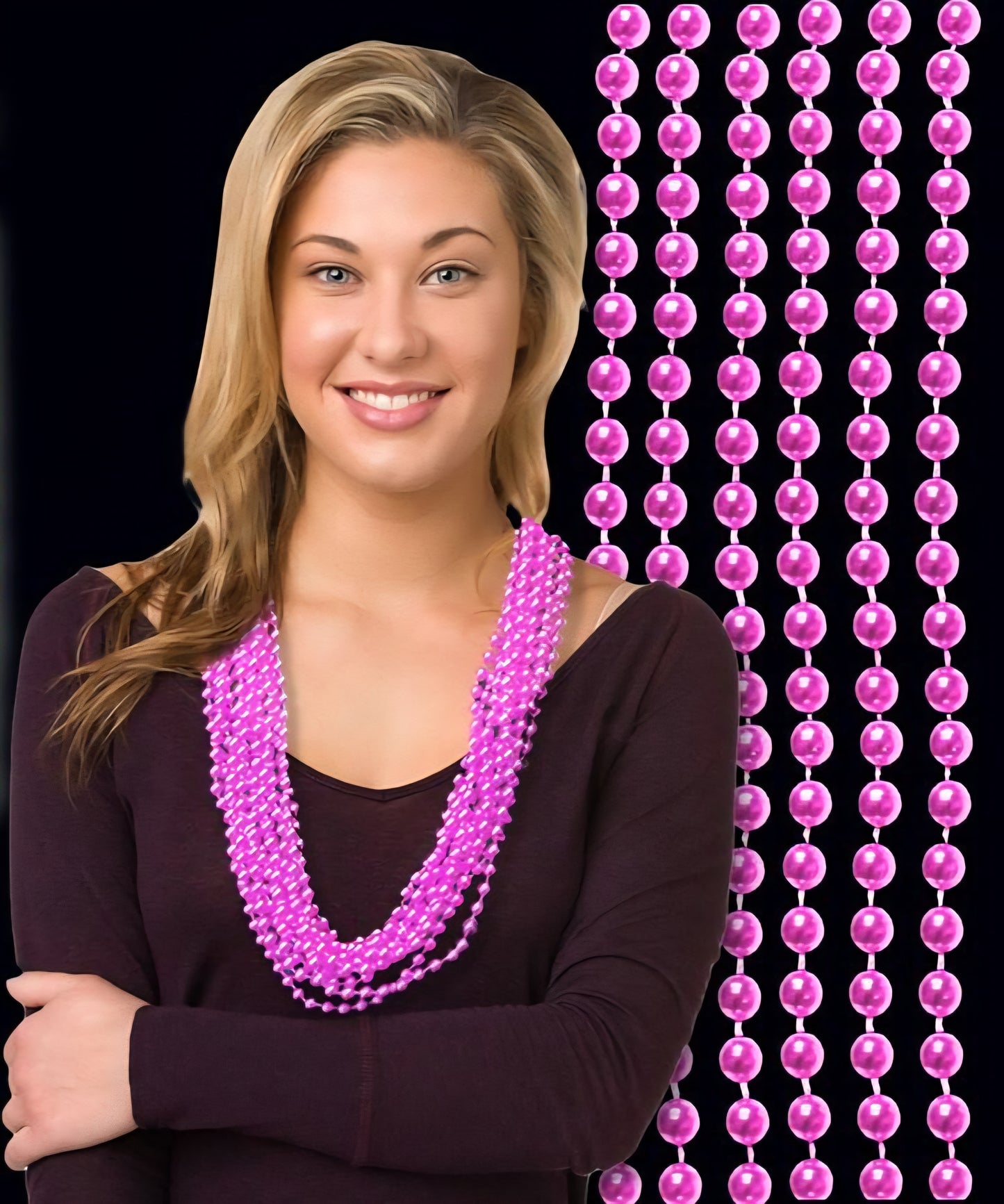 Pink Beads Necklaces 12pcs