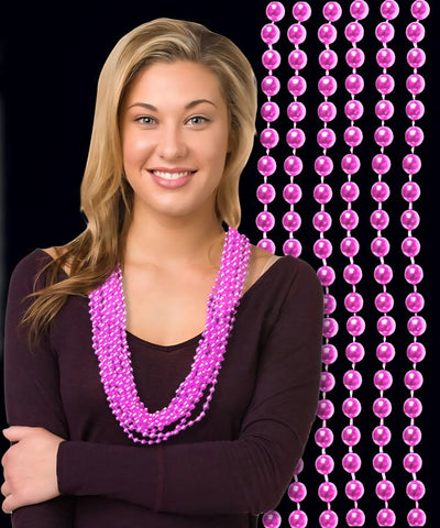 Pink Beads Necklaces 12pcs