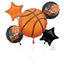 Basketball Foil Balloons Bouquet 5pcs