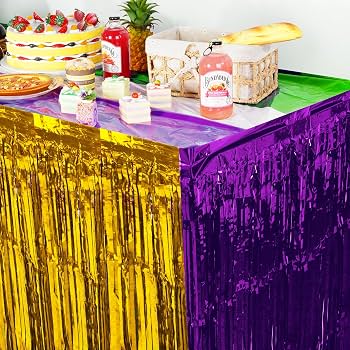 Tinsel Table Skirt-Purple