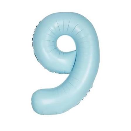 Number #9 Foil Balloon 34" Baby Blue