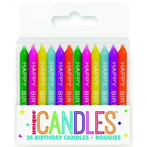 B'day Script Candles 24pcs