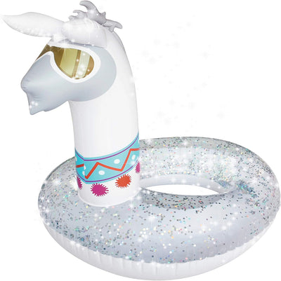 Pool Float Lama Swim Ring Glitter
