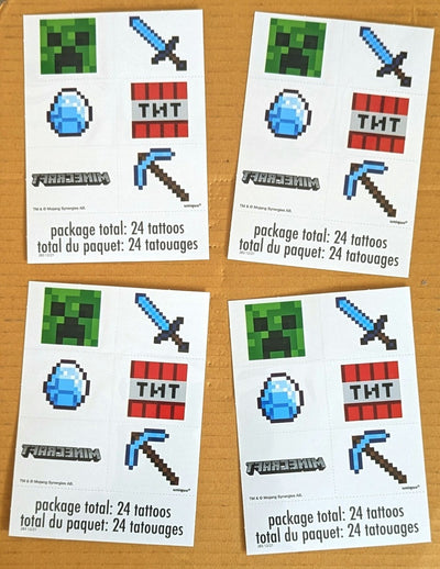 Minecraft Tattoo 4Sheets 24pcs