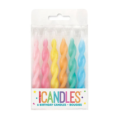 Birthday Candles Molded Spiral  6pcs