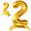 Standing Balloon Number 2 Gold 28"