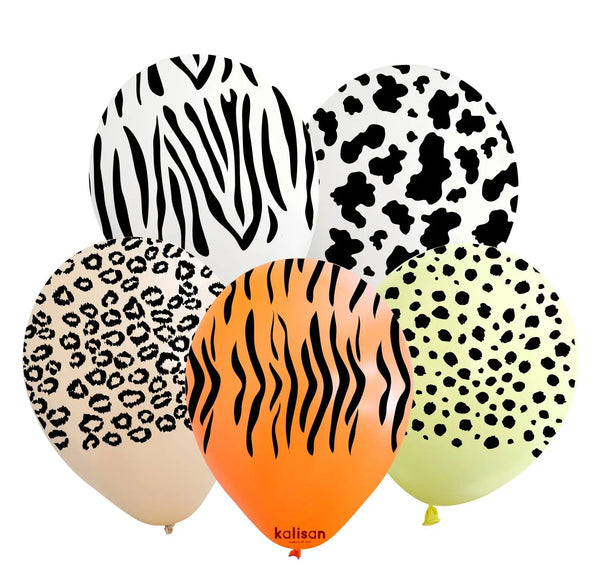 Kalisan 12" Assorted Safari All Around Latex Balloons 25pcs