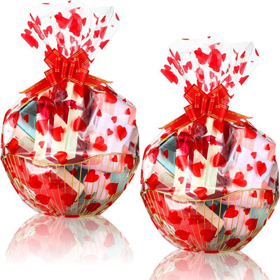 Cello Wrap Bags Heart 22"x30" 2pcs