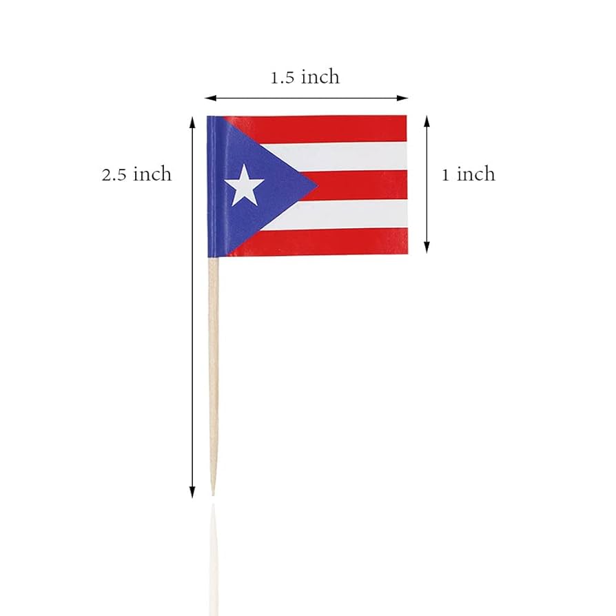 Mini Puerto Rico Toothpick Flag