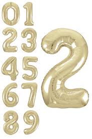 Number Solar Gold Foil Balloon 34"