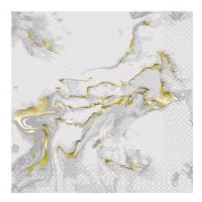 Gold Marble Party Napkins 16pcs