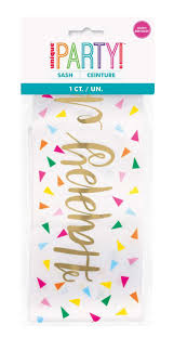 Sash Happy Bday Gold Foil