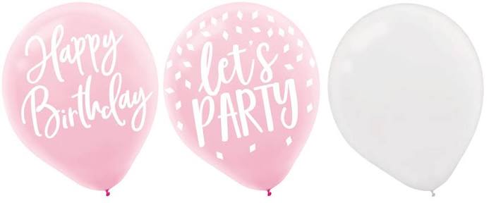 Blush Birthday Latex Balloons 15pcs