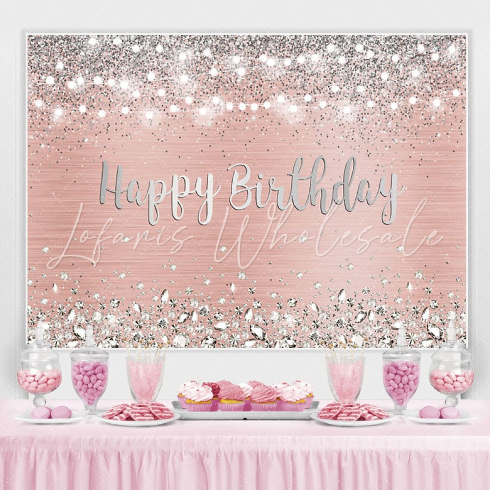 Rose Gold and Silver Birthday Backdrop (x1u)