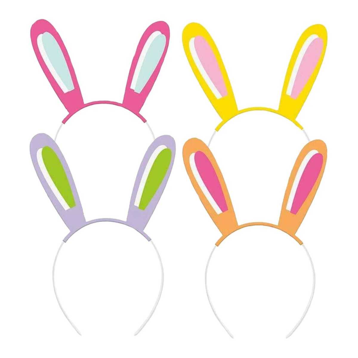 Diademas de Plástico Orejas de Conejo (x4u)