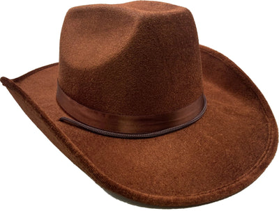Adult's Brown Velvet Cowboy Hat