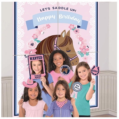 Saddle Up Horse Scene Setters Photo Props (x12u)