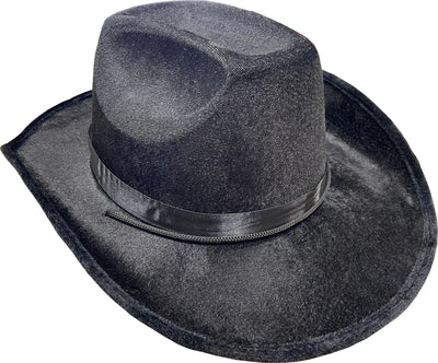 Adult's Black Velvet Texan Cowboy Hat