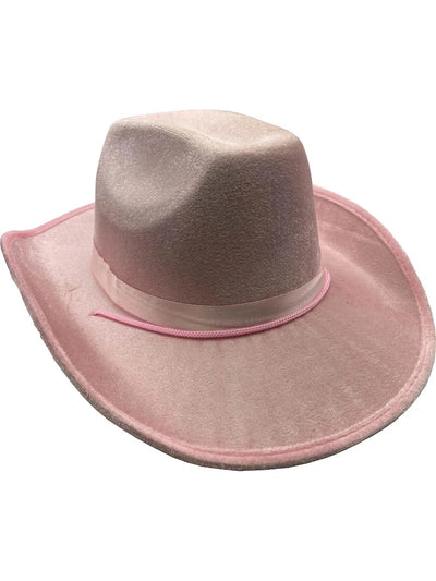Adult's Pink Velvet Cowboy Hat